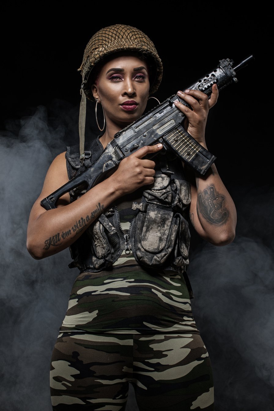 Sexy Black Female Soldier